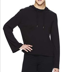 Gaian Small Black Relaxed Long-Sleeve Hoodie